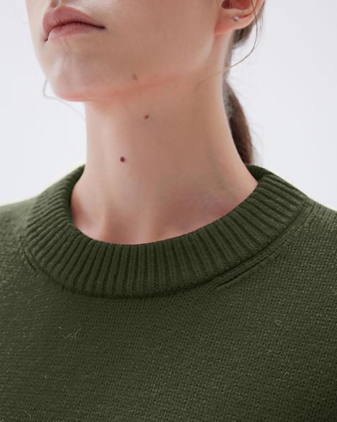 SUUKSESS Women Cashmere Oversized Long Sleeve Pullover Sweater Crew Neck Jumpers