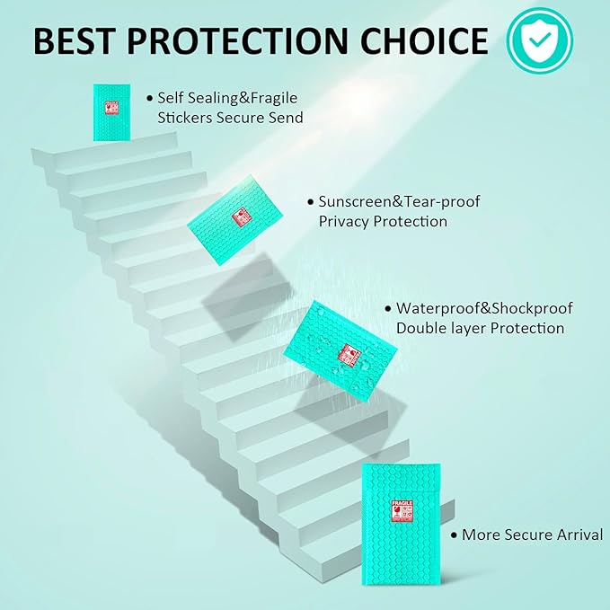 Large Bubble Mailers 12x18'' 100 Pack and 24PCS Fragile Stickers Tea Thick Waterproof Padded Poly Envelopes Bubble Wrap Mailers Self Seal Shipping Bag for Small Business Shipping Envelope Mailers #5