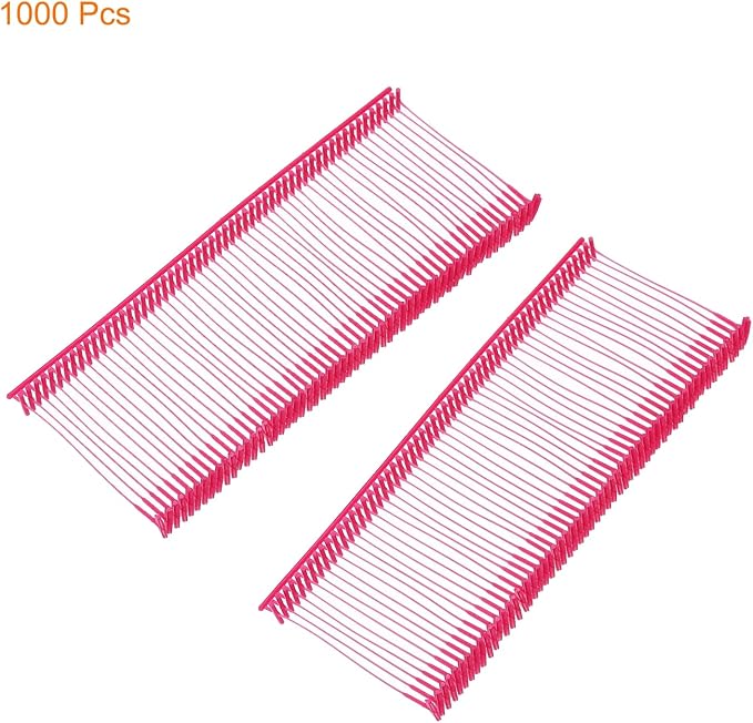 MECCANIXITY Standard Tagging Fasteners,Plastic Regular,Standard Label Gun Price Tagging Barbs for Garment Price Tag Label Tagging Barbs 35mm/1.38 Inch,Pack of 1000 Rose Red