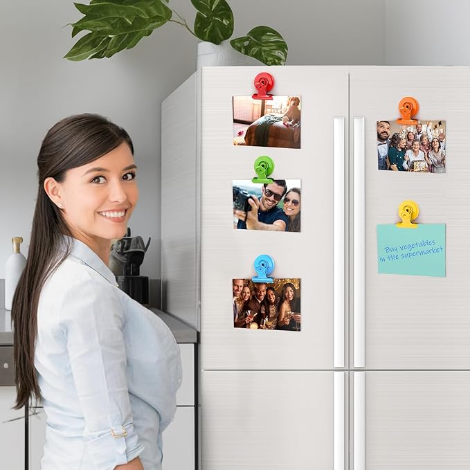 VNDUEEY 6 Pack Fridge Magnets Refrigerator Magnets, Magnetic Clips for Whiteboard, Magnet Clips for Kitchen Office Organizing & Decorating