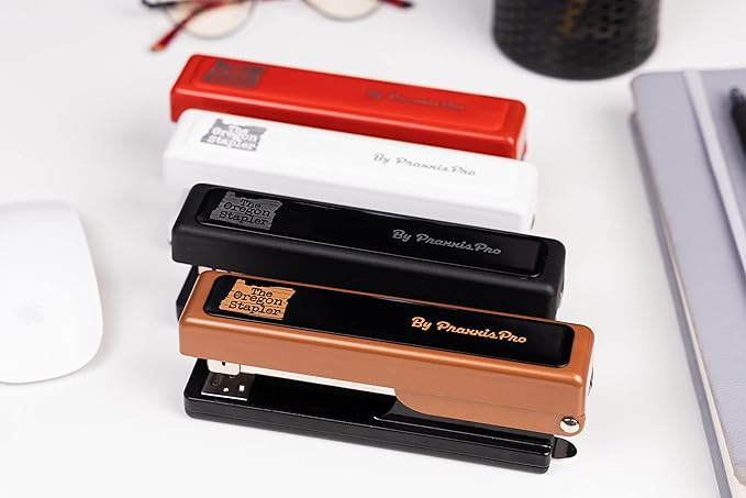 The Oregon Stapler, Built in USA, Built-in Staple Remover, Staples 2 to 25 Sheets, includes Box of 1,250 "Powerhouse" Standard 26/6 Staples, for Home, School or Office, Copper/Black