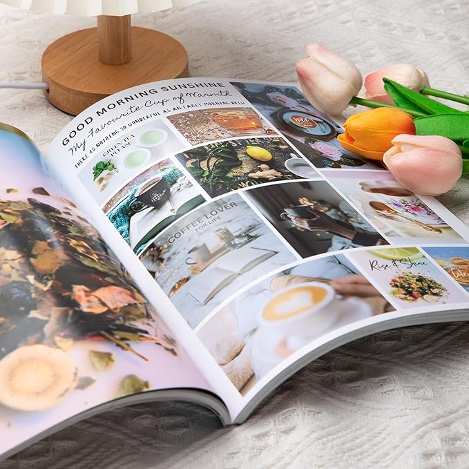 EggSun Vision Board Supplies with 1200+ Images & Quotes Collage Magazine Book, Wall Clip Art Scrapbook Journal Kit for Vision Board Making Beginners Women Men Teen Girls Coquette Room Decors(No Tear)