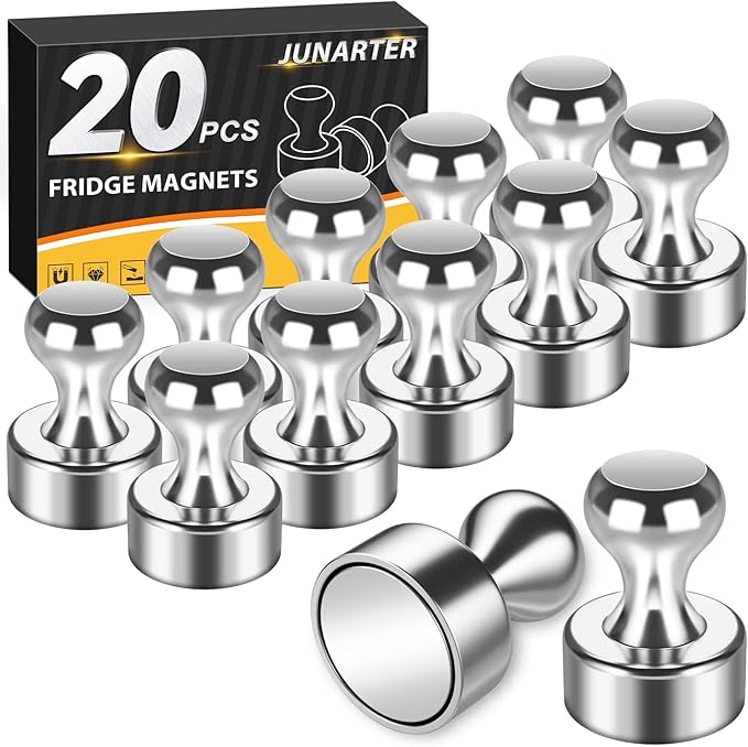 Strong Fridge Magnets, Push Pin Magnets, Strong Refrigerator Magnet Strong, Magnetic Push Pins, Dry Erase Board Whiteboard Magnet for Fridge, Map Decor, Locker, Kitchen, Office, School