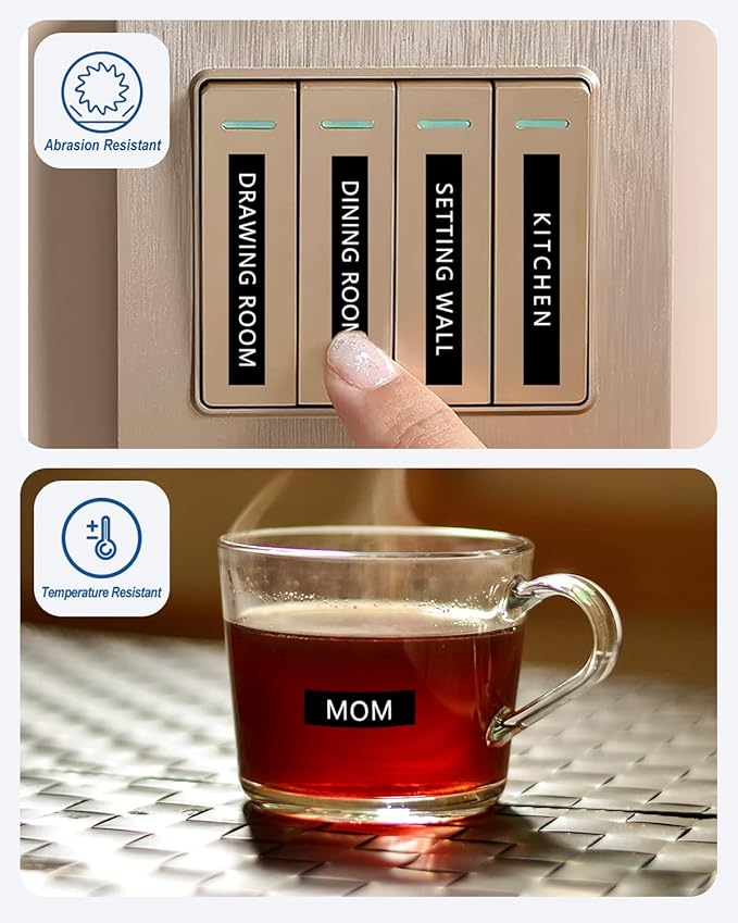 Tz Tape 9mm 0.35 Laminated Black Compatible for Brother TZe-325 TZe325 Label Maker Tape for PT D200 D210 D220 D400 Cube, White on Black, 3/8 Inch x 26.2 Feet, 3-Pack