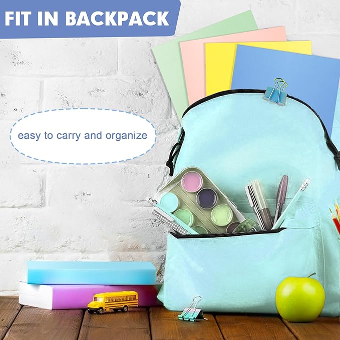 Two Pocket Folders, RAZCC 30 Pack File Folders with Pockets Fit Letter Size Paper, Thick Paper File Folder for School Office Business Home, Assorted 10 Colors