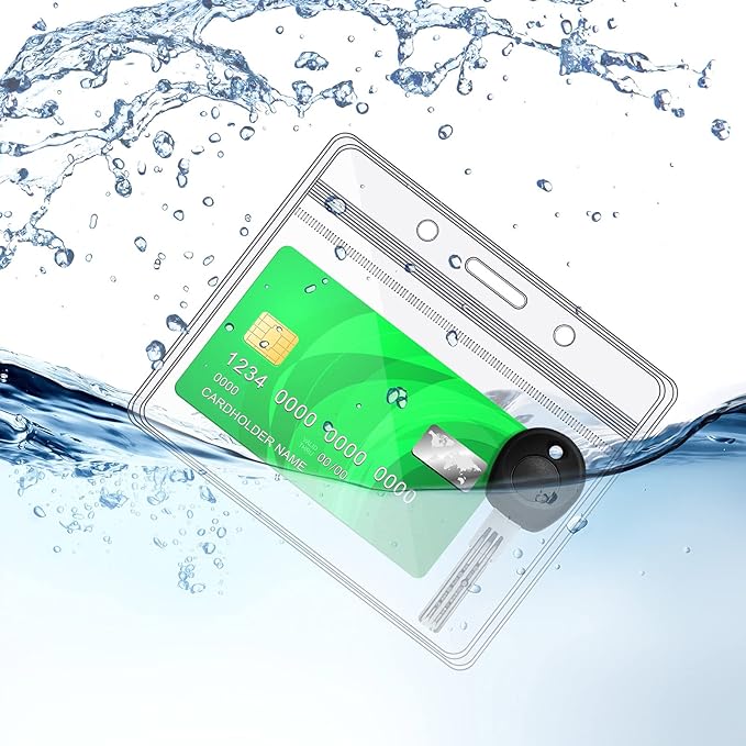 Zonon 150 Pcs Name Badge Holders Clear Plastic ID Card Name Tag Holders Badge Sleeves Horizontal Waterproof Transparent PVC Sleeve Cover Pouch for Office School Travel(4.13 x 3.54 Inch)