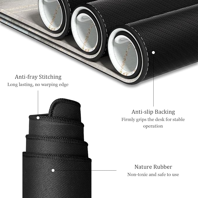 Desk Mat, 32" x 16" XXL Extended Large Gaming Mouse Pad, Desktop Decor Desk Pad, Cute Men Women Office Supplies and Accessories, XL Mouse Mat for Laptop & Keyboard, Minimalism Abstract Art