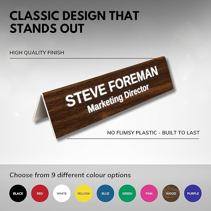 Trophy Outlet Funny Custom Desk Sign – Double-Sided Engraved Office Name Plate with Personalized Text or Gag Sayings – Hilarious Work Gift for Coworkers, Bosses & Home Desks