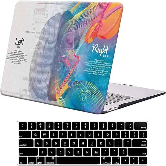 KEROM Compatible for MacBook Air 13 inch Case 2025-2022 M4 M3 M2 A3240 A3113 A2681, MacBook Air M4 13 inch Case, Protective Plastic Hard Shell & Keyboard Cover for Mac Air 13.6'', Left Right Brain