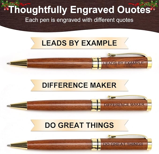 Engraved Wood Pen Set Thank You Gifts for Boss Coworkers Nurses Difference Maker Teacher Gifts for Women Employee Coach Counselor Therapist Leadership Work Christmas Gift Stuff Office Business Pens