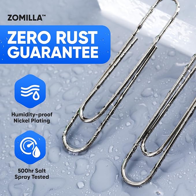 Large Paper Clips, Zomilla 1000pcs 2 Inches Jumbo Paper Clips Silver, Smooth Recyclable Large Paperclips for Office Home School, Stainless Steel Rustproof & Durable Big Paperclip
