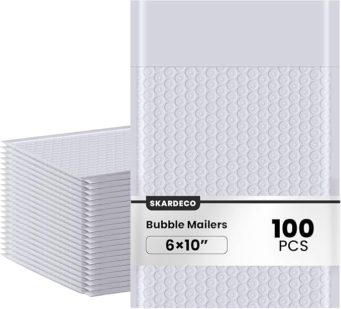 Bubble Mailers 6x10inch 100Pack Gray Bubble Mailers Self-Seal Padded Mailing Envelopes Bubble Opaque Padded Mailer for Small Businesses to Package and Mail Jewelry Cosmetics#0（white，gray）