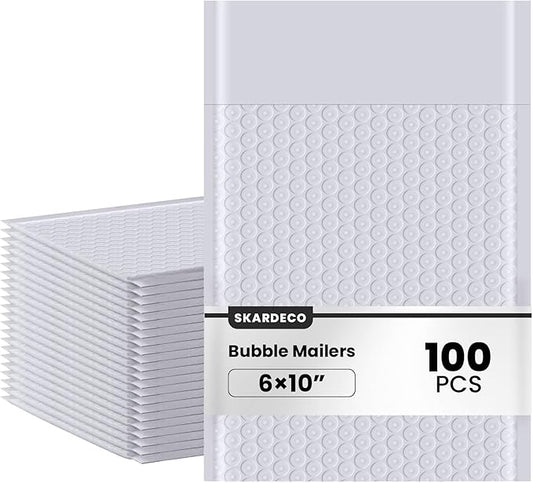 Bubble Mailers 6x10inch 100Pack Gray Bubble Mailers Self-Seal Padded Mailing Envelopes Bubble Opaque Padded Mailer for Small Businesses to Package and Mail Jewelry Cosmetics#0（white，gray）