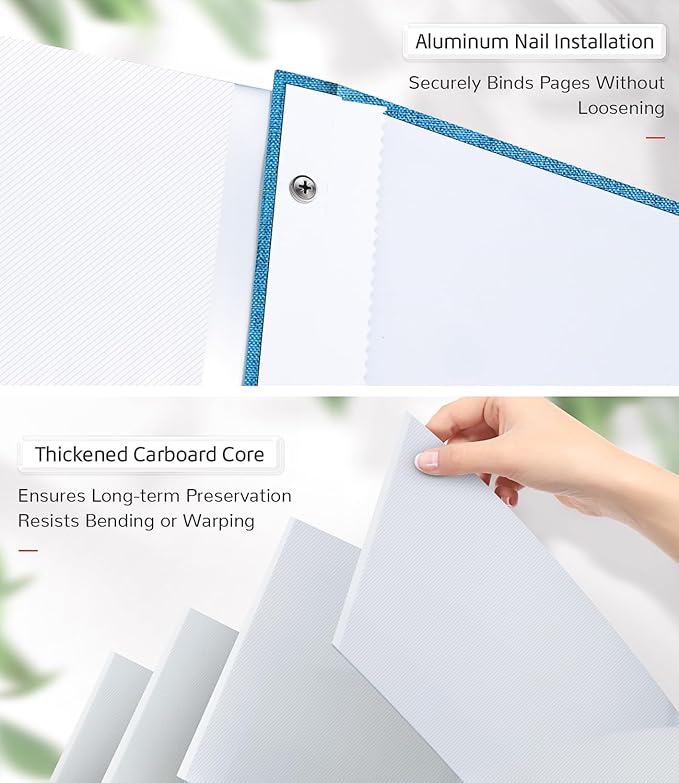 Photo Album Self Adhesive Scrapbook Album for 3x5 4x6 5x7 8x10 Pictures,120 Pages Linen Cover with Display Window DIY Photo Book,Ideal Gifts for Family Travel Wedding Baby