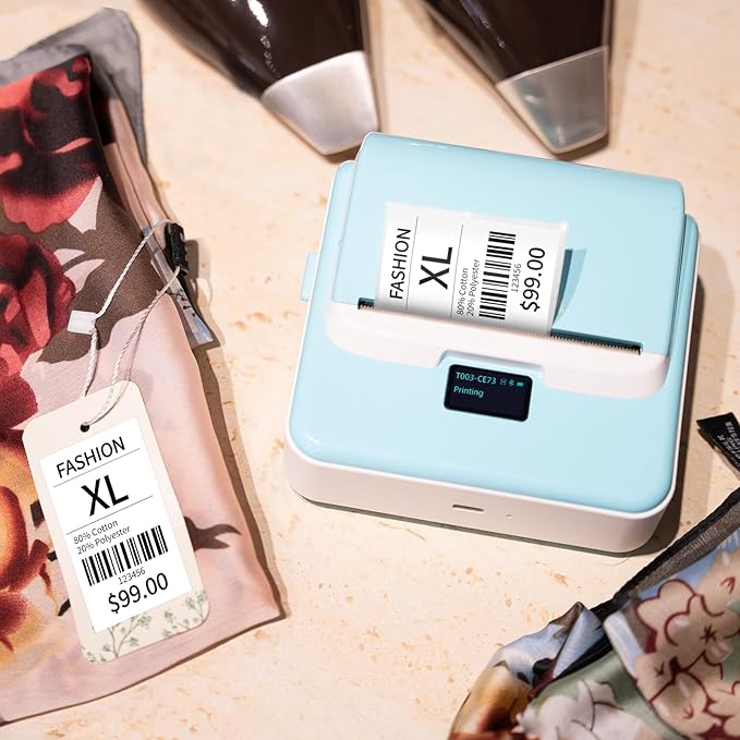 ORGSTA Label Maker Machine with Tape, T003 Thermal Label Maker, 2 Inch Bluetooth Label Printer Compatible with Phone & PC, Sticker Printer Barcode Thermal Maker for Small Business, Home, School