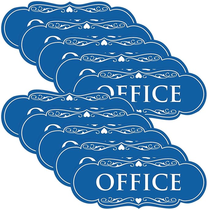 All Quality Designer Office Sign | Easy Installation - Blue - Medium (10 Pack)