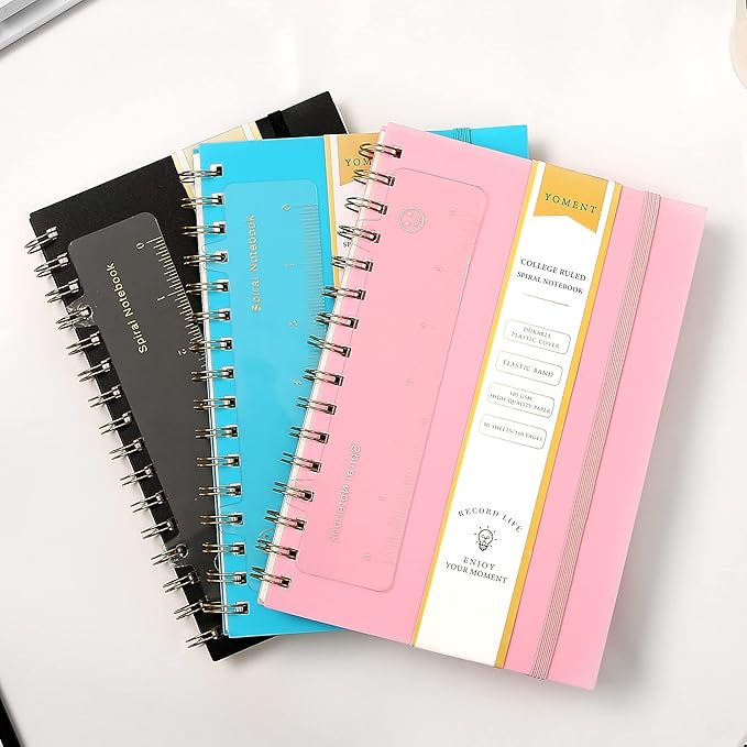 Yoment Graph Paper Notebook A5 Graphing Spiral Notebook 160 Pages Grid Paper Notebook Spiral Bound Pink Hardcover Spiral Journal 5x7 Grid Notebooks for Note Taking, Pink