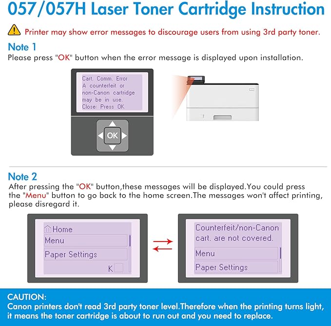 057H Toner Cartridges 4 Pack Compatible Replacement for Canon 057H 057 CRG-057H High Yield Toner for ImageCLASS MF445dw MF455dw LBP226dw MF448dw LBP227dw LBP228dw MF449dw MF445 Laser Printer Ink