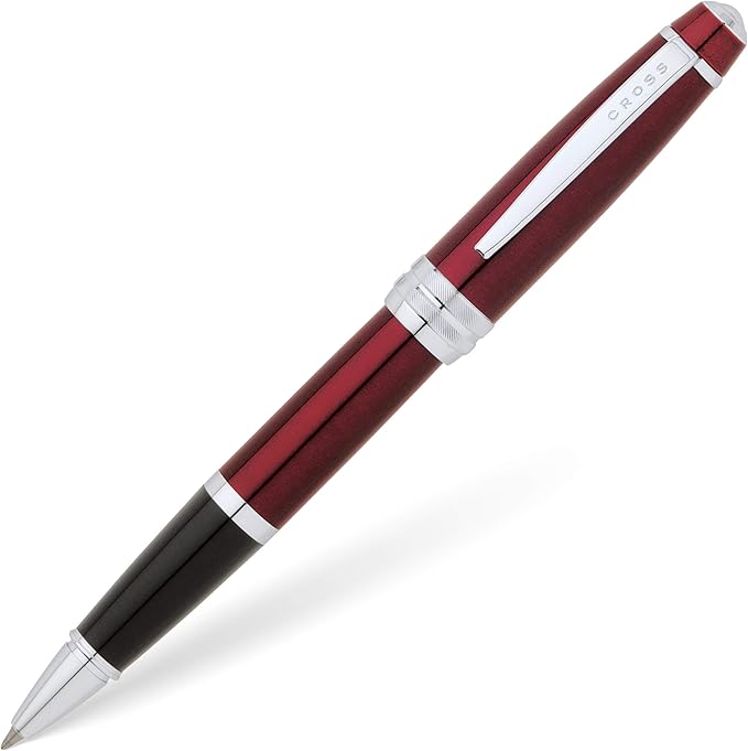 Cross Bailey Refillable Rollerball Pen Presented in a Premium Gift Box - Medium Point, Black Ink, Red