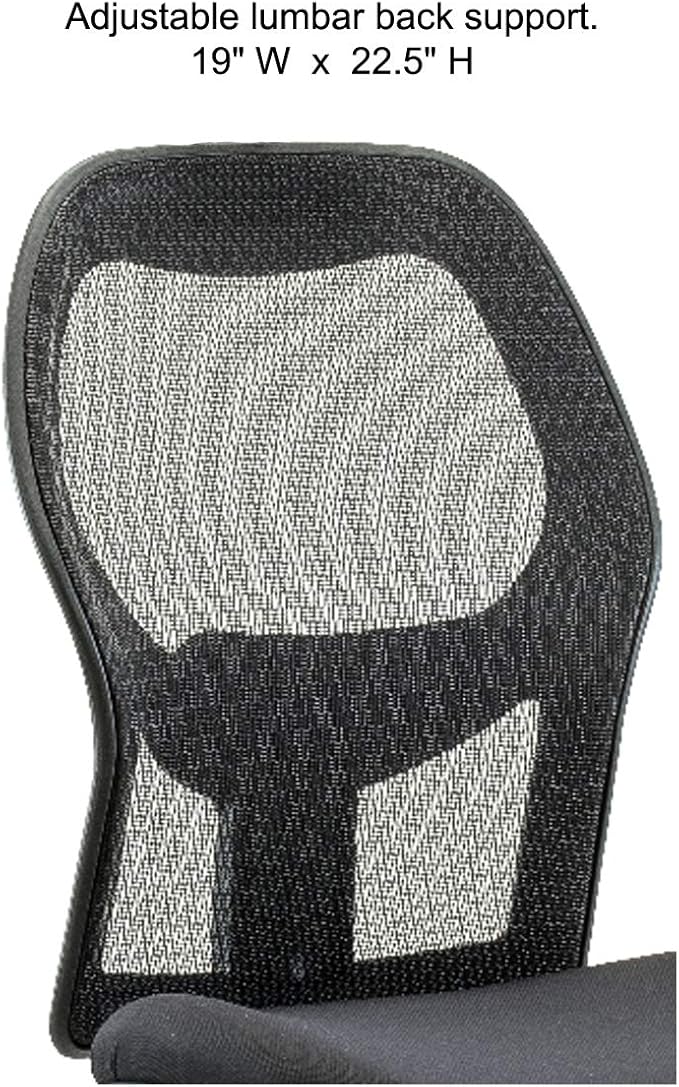 Perch Mesh Office Chair, Ergonomic Black Desk Chairs Arm Rest Without Head Rest, 360° Swivel & Adjustable Height Suitable for Heavy People Comfortable Back Lumbar Support