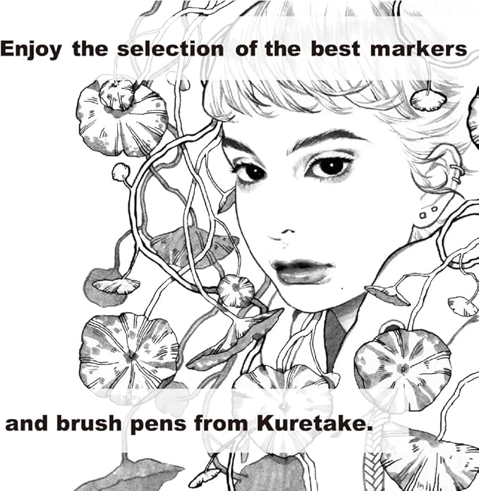 Kuretake ZIG Inktober Special Set, ZIG ILLUSTRATION BASIC SET NO.4 for Manga Drawing, Lettering and Calligraphy, Professional Artist Quality, Made in Japan