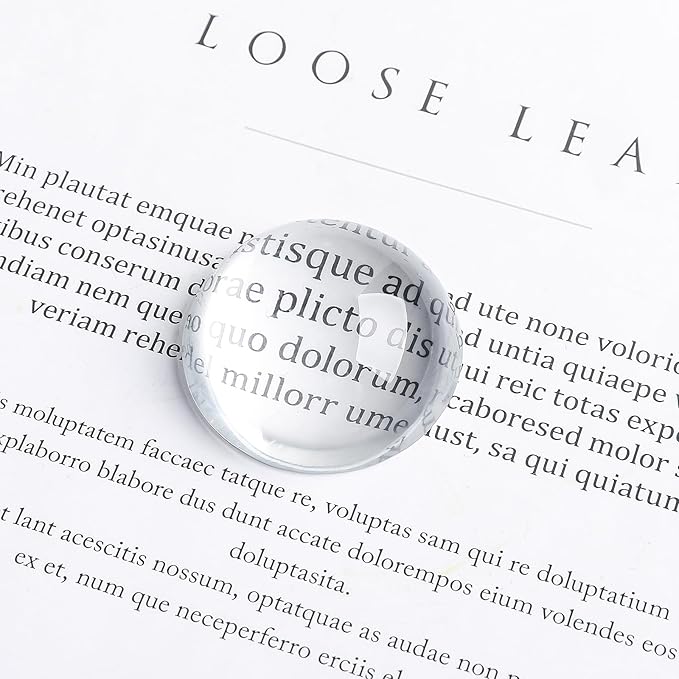 SWTHONY 4pcs 1.6inch Crystal Dome Magnifying Paperweight, Reading Magnifier Glass Paper Weights for Outdoor Events, Office Desk