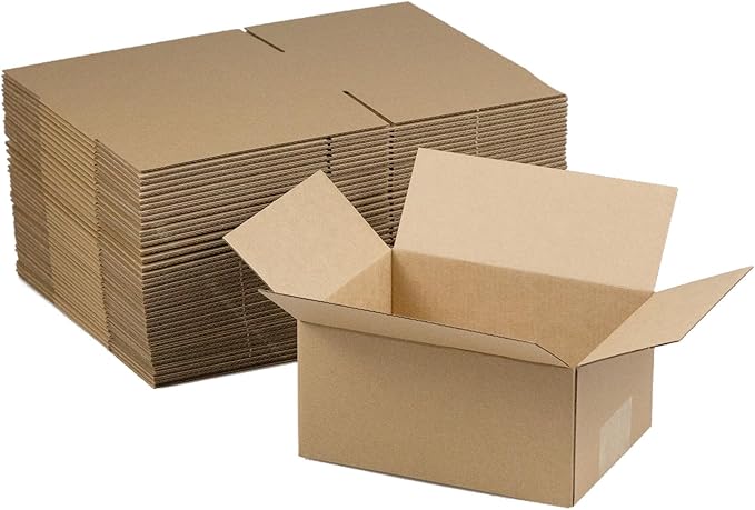 8x6x4 Inches Shipping Boxes Set of 40, Brown Corrugated Cardboard Box Literature Mailer for Packing Small Business
