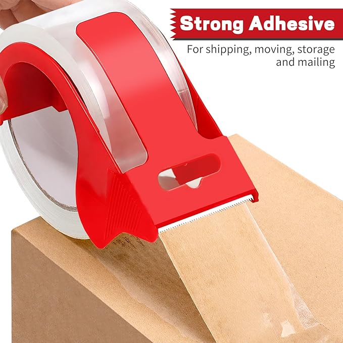 CenYouful Clear Heavy Duty Packing Tape with Dispenser, 2 Rolls Strong & Durable Shipping Tape, 1.88 Inches x 55 Yards Packaging Tape, for Packing Boxes, Moving Supplies, Shipping and Mailing