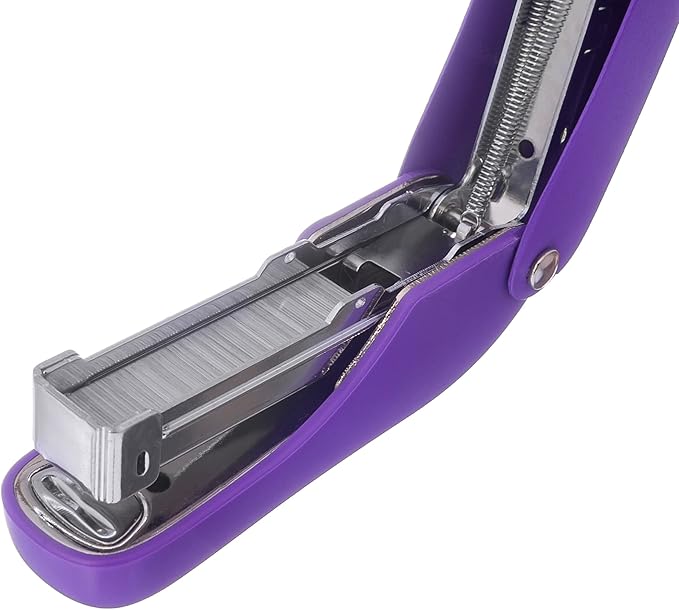 Praxxis Pro Office Supplies - Aria-Plus Half-Strip Mini Stapler - Durable, Compact, and Colorful Stapler for Office and Travel Use, Compatible with Standard 26/6 Staples, Purple