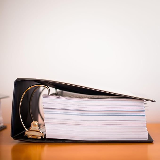 3 Ring Binder, 2.5" D-Ring, Holds 8.5" x 11" Pages, Heavy Duty Clear View Cover, Durable Spine (3.2"), Presentation Binder with Pockets – Black