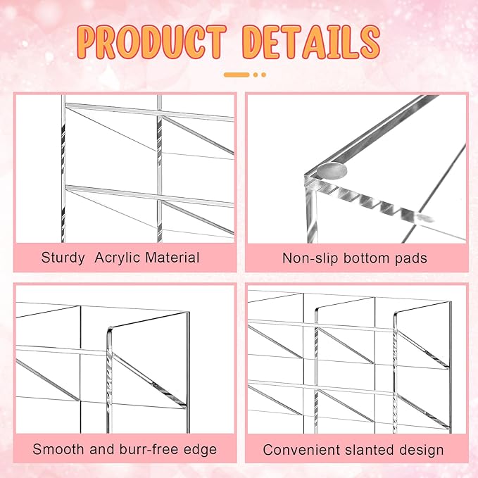 Acrylic Pen Organizer Storage for 200 Marker Vertical Marker Organizer Acrylic Pen Display Holder for Office Desk Desktop Stationery Pencil Storage, Clear, 13 x 5 x 10.2 Inch