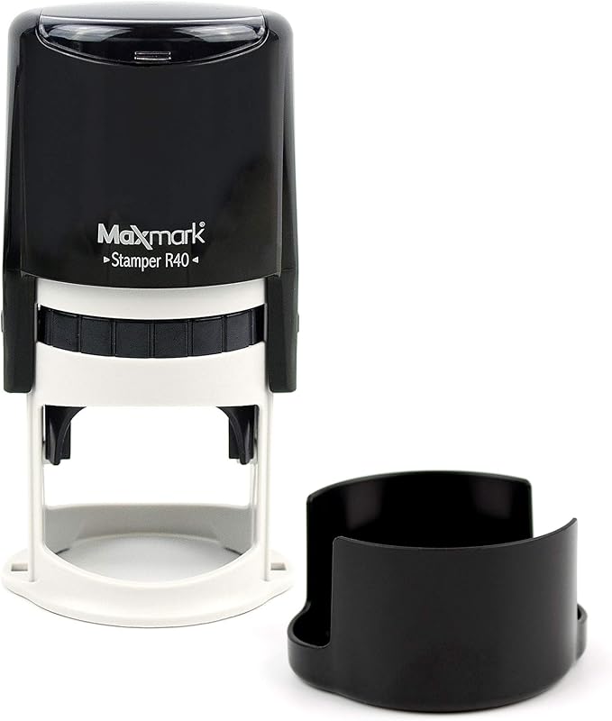 Round Notary Stamp for State of Vermont- Self Inking Stamp - Top Brand Unit with Bottom Locking Cover for Longer Lasting Stamp - 5 Year Warranty