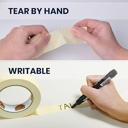 60 Rolls General Purpose Masking Tape 0.7 Inches x 60 Yards, Beige White Painters Tape for Painting, Labeling, DIY Arts Crafts, Home Office School Projects