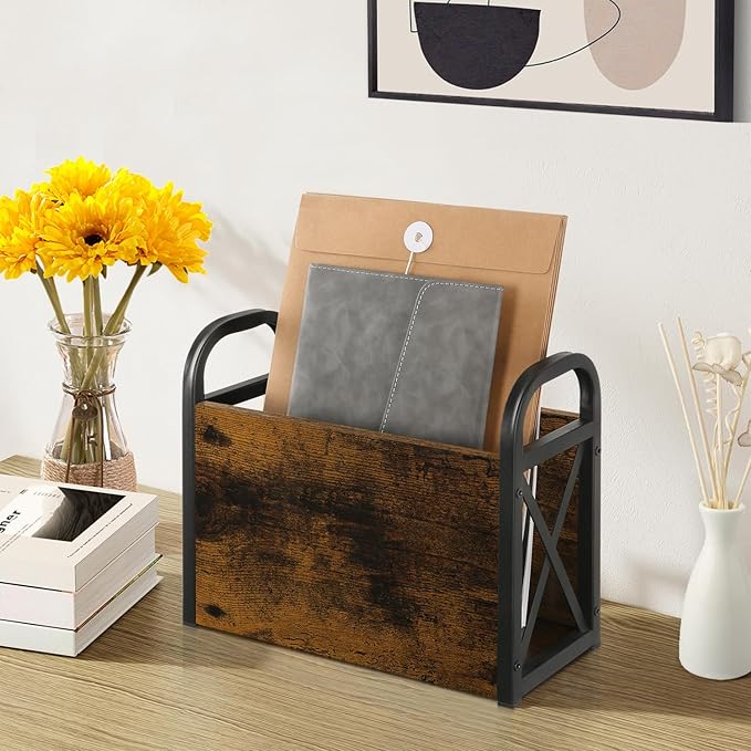 YINMIT Magazine Holder, Magazine Rack Floor, Magazine Storage Basket, Folder Organizer Bin for Books, Newspapers, Tablets