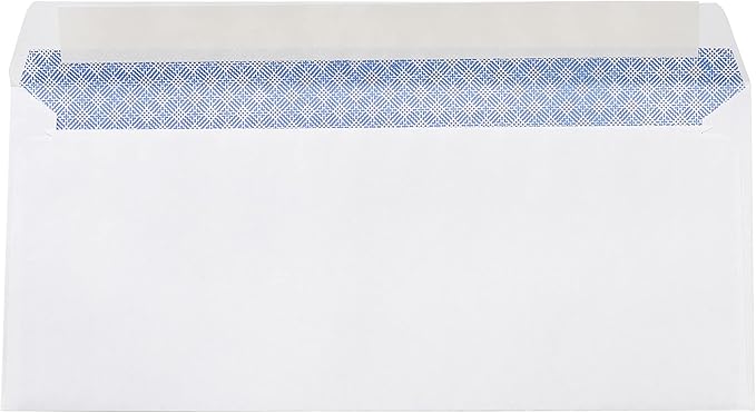 Amazon Basics 10 Security-Tinted Self-Seal Business Letter Envelopes, Peel & Seal Adhesive Closure, White, 500-Pack