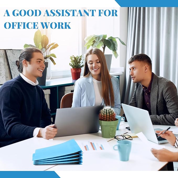 Skyygemm 48 Pcs Classification Folders Letter Size, 1 Divider Pressboard File Folder with Fasteners, Expanding File Organizer Bulk for Teachers, Clergy, Office, Church, Christmas Donations (Blue)