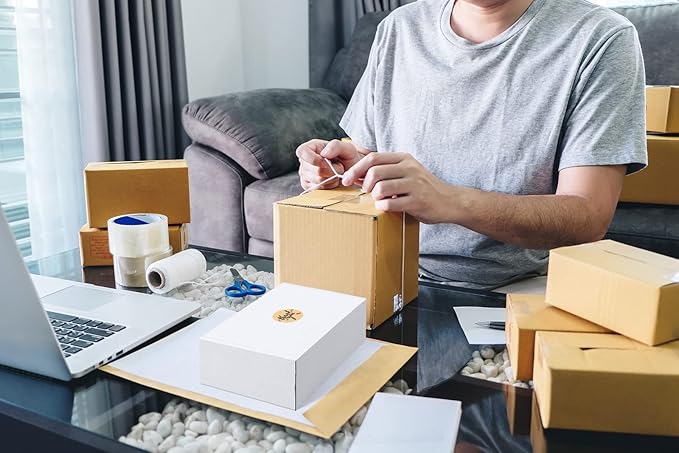 Eupako 6x4x3 Shipping Boxes Small Corrugated Cardboard Box - 25 Pack White Mailing Boxes for Packaging Small Business, Mailer Box