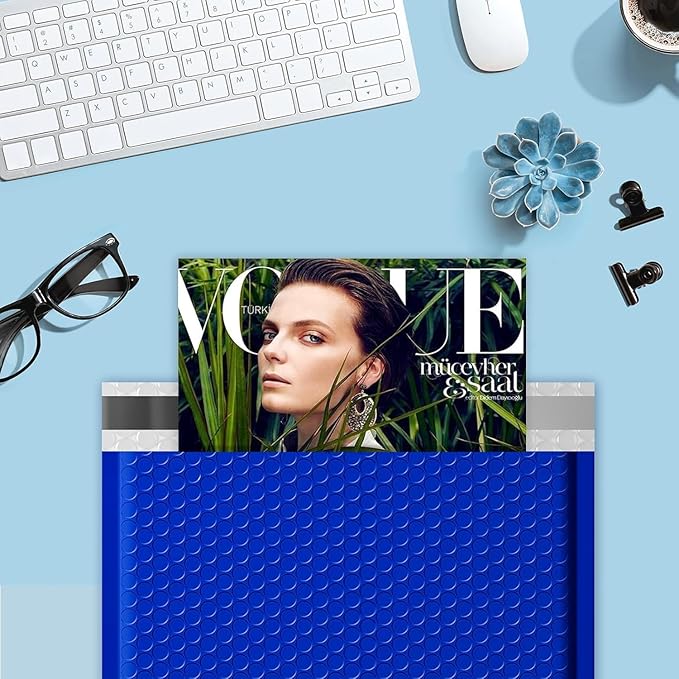 Fuxury Large Bubble Mailers 10.5x16" 500 Pack Royal Blue Self Seal Padded Envelopes Bulk Waterproof Mailing Envelopes Bubble Padded #5 Cushioning Padded Mailers for Small Business Packaging