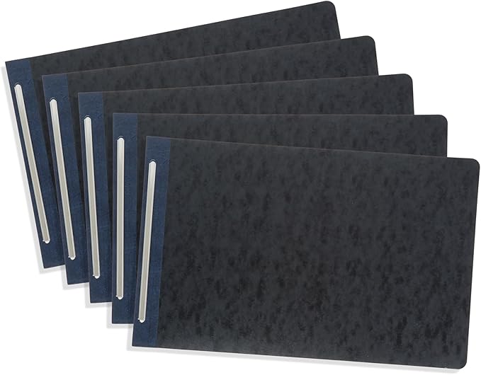Blue Summit 10 Pressboard Report Covers with Fasteners, 11x17 Folder for Blueprints, 11 x 17 File Folder Tabloid Size Press Board Report Cover, 3” Capacity, 10 Pack, Black