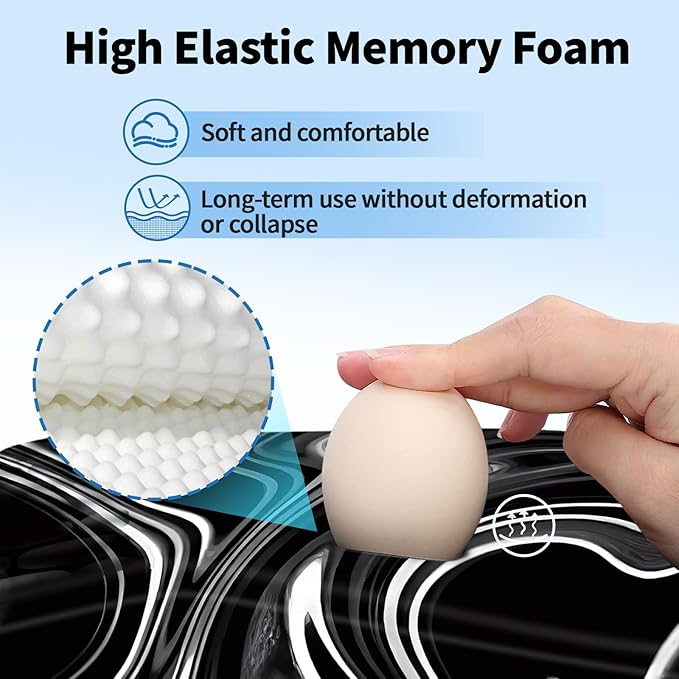 YIWEI Ergonomic Mouse Pad with Wrist Rest Support, Mousepad with Comfortable Memory Foam Wrist Rest and Non-Slip PU Base for Pain Relief, Computer, Laptop, Office, Home (Black-2)