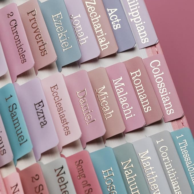 UPAFEXXI-Laminated Bible Tabs with Book Summaries(Gold Foil Embossed Lettering), Bible Tabs for Women and Men, Reposition Large Print Stickers, Easy to Read, 80Chapters Labels for Easy Navigation