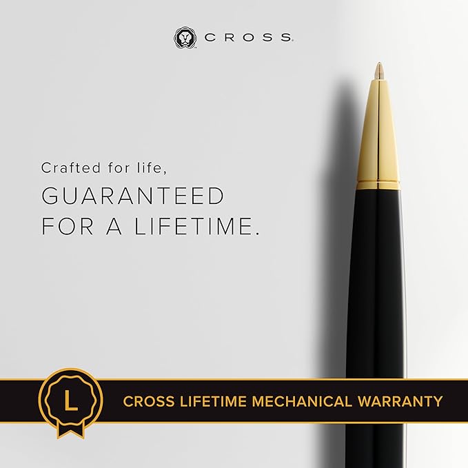 Cross Bailey Light Refillable Ballpoint Pen Presented in a Everyday Gift Box - Medium Point, Black Ink, Polished Black