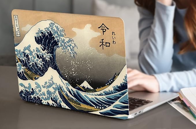 Compatible with MacBook Pro 13 Inch Case M2/M1 2025 2022-2017 A2338 A2289 A2251 A2159 A1989 A1706 A1708 Plastic Hard Shell Case&Keyboard Cover&Mac OS Keyboard Sticker (Sea Wave)