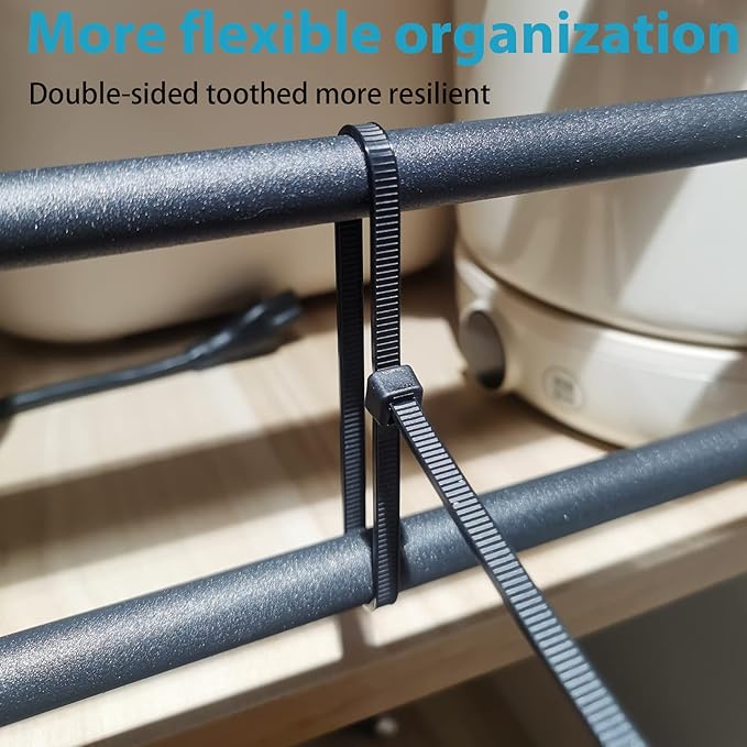 12 Inch Zip Ties Double Sided Toothed,70 LBS Tensile Strength Heavy Duty Cable Wire Ties With Self-Locking Adjustable More Durable Nylon Tie Wraps for Indoor Outdoor（500 Pack）