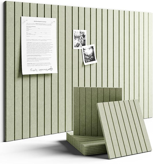 Large Felt Bulletin Board 36" x 24" Cork Board Alternative-6 Pack with 40 Safe Removable Adhesive Tabs, Cork Boards for Walls Cork Board for Home Office Classroom Pin Board (Sage)