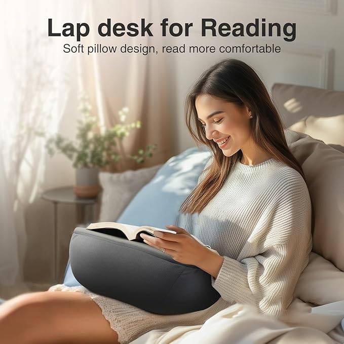 elitehood Book Stand, Comfortable Book Stand with Pillow Pad for Hand Free Reading in Bed, Bed Book Lap Holder - Minimize Neck Strain & Perfect Idea for Book Lovers in Dorm Room or Anywhere