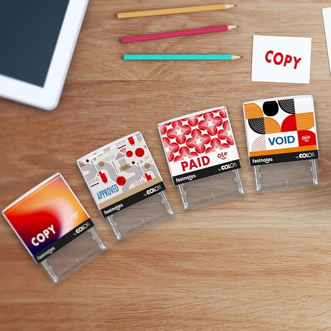 Fastnotes for Deposit ONLY Self-Inking Rubber Stamp by COLOP- Great for Office Documents, Notary, Warehouse, Accounting, Business, and Legal Documentation - Blue Ink (for Deposit ONLY- Blue)