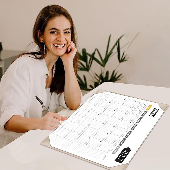 Large Desk Calendar 2025-2026, Calendar with Desk Protecting Pad, Desk Calendar Large 22x17, Runs From July 2025 to December 2026, 18 Months, Big Desktop Calendar for Family Classroom and Office (Apricot)