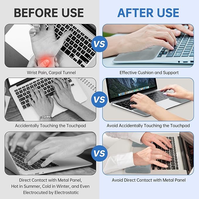 Upgraded Wrist Rest for Laptop, Ergonomic Memory Foam Laptop Wrist Pads for Computer Keyboard, Wrist Support Cushion for Typing (Greyish-Green)