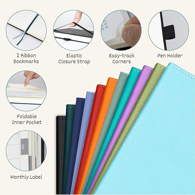 BEZEND Pocket Planner 2026 Weekly and Monthly (3.5" x 6") Small Calendar Book for Purse (Jul 25-Dec 26) with Daily Appointment, Storage Pocket, Pen Holder, PU Leather Hardcover - Mint Green